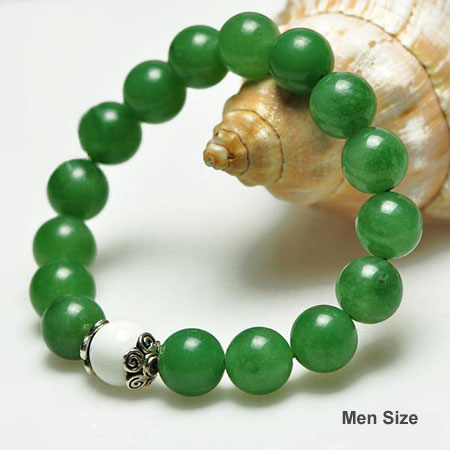 Pulseras de piedras preciosas verdes con piedra de nacimiento de Libra para hombres / mujeres